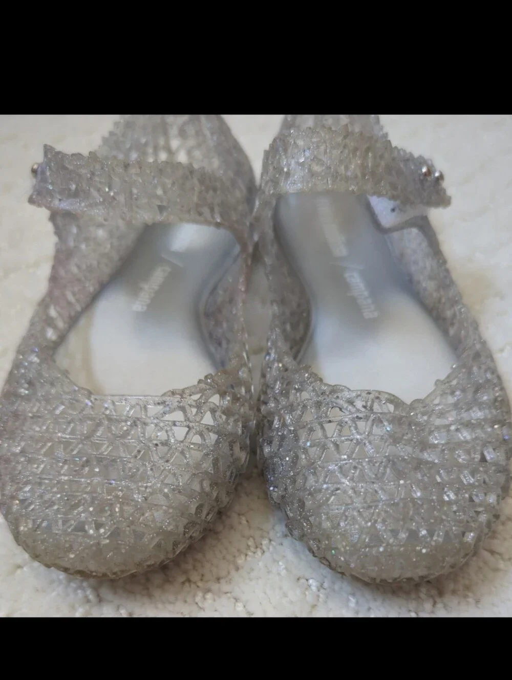 Mini Melissa Campana Jelly Shoes Clear Glitter Size 28/29 EUR 11 US